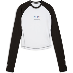 PUMA Women’s Standard BMW M Motorsport Babydoll Long Sleeve T-Shirt, White AH25