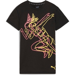 PUMA Womens Village Wear Graphic Crew Neck Short Sleeve Casual Tops Casual – Black(Puma Black Aw24)