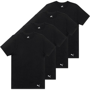 Puma Men’s 4 Pack Cotton Crewneck Short Sleeve T-Shirt(Black)