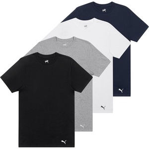Puma Men’s 4 Pack Cotton Crewneck Short Sleeve T-Shirt(Black/Grey/White/Navy)