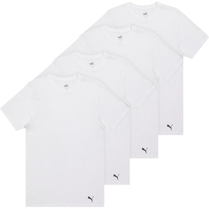 Puma Men’s 4 Pack Cotton Crewneck Short Sleeve T-Shirt(White)