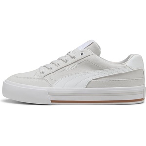 Puma Mens Court Classic Vulc Slip on Shoes(Feather Gray-white)