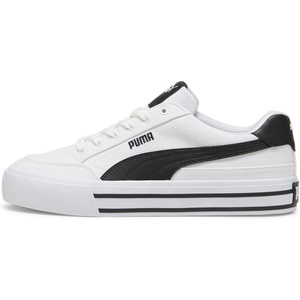 Puma Mens Court Classic Vulc Slip on Shoes(White/Black)