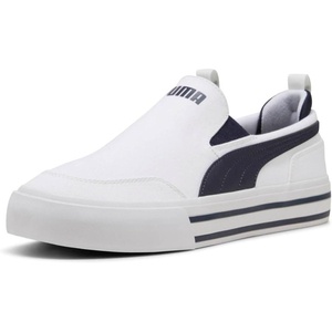 Puma Mens Court Classic Vulc Slip on Shoes(White-new Navy)