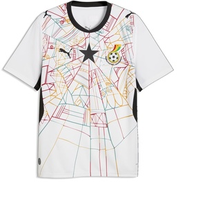 Puma Men’s Ghana FA Home Jersey Replica(Puma White-puma Black)