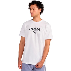 Puma Men’s Graphic Reverse Logo T-Shirt(Puma White)