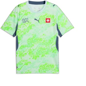 Puma Men’s Swiss National Team Away Jersey Replica(Sea Glass-dark Indigo)