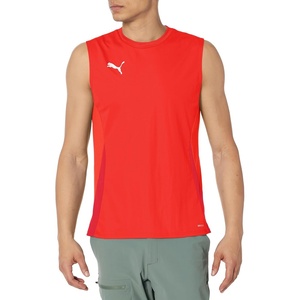 Puma Men’s Teamgoal Sleeveless Jersey(Puma Red-puma White-fast Red)