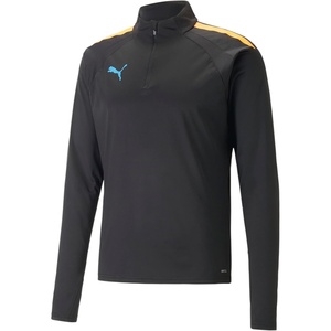 Puma Mens Teamliga 1/4 Zip Top(Black-ultra Orange)