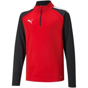 Puma Mens Teamliga 1/4 Zip Top(Red/Black)