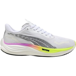 Puma Mens Velocity Nitro 3 Running Shoes(Puma White/Pure Magenta/Yellow Alert)