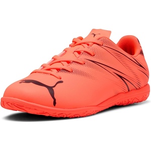Puma Unisex-Child Attacanto Indoor Training Soccer Shoe(Glowing Red-puma Black)