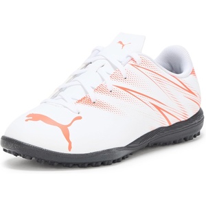 Puma Unisex-Child Attacanto Turf Training Soccer Cleats(Puma White-glowing Red)