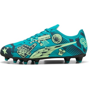 Puma Unisex-Child Christian Pulisic Legacy Ultra Firm, Artificial Ground Soccer Cleats(Deep Aqua-marine Blue-speed Green)