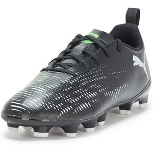 Puma Unisex-Child Future Play Firm, Artificial Ground Soccer Cleats(Puma Black-cool Light Gray-fluo Green)