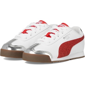 Puma Unisex-Child Roma(Puma White-for All Time Red-puma Silver)