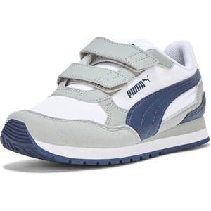 Puma Unisex-Child St Runner Hook and Loop(Gray Echo-puma Navy)