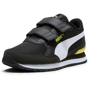 Puma Unisex-Child St Runner Hook and Loop(Puma Black-puma White-meadowlark)