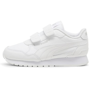 Puma Unisex-Child St Runner Hook and Loop(Puma White-cool Light Gray)