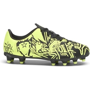 Puma Unisex-Child Tacto Christian Pulisic Firm, Artificial Ground Soccer Cleats(Black-electric Lime)