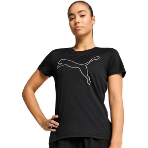 Puma Womens Train All Day Essential Logo T-Shirt(Puma Black Heather Ss25)