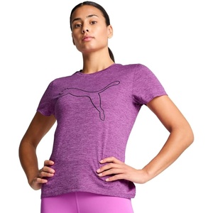 Puma Womens Train All Day Essential Logo T-Shirt(Wild Berry Heather Ss25)