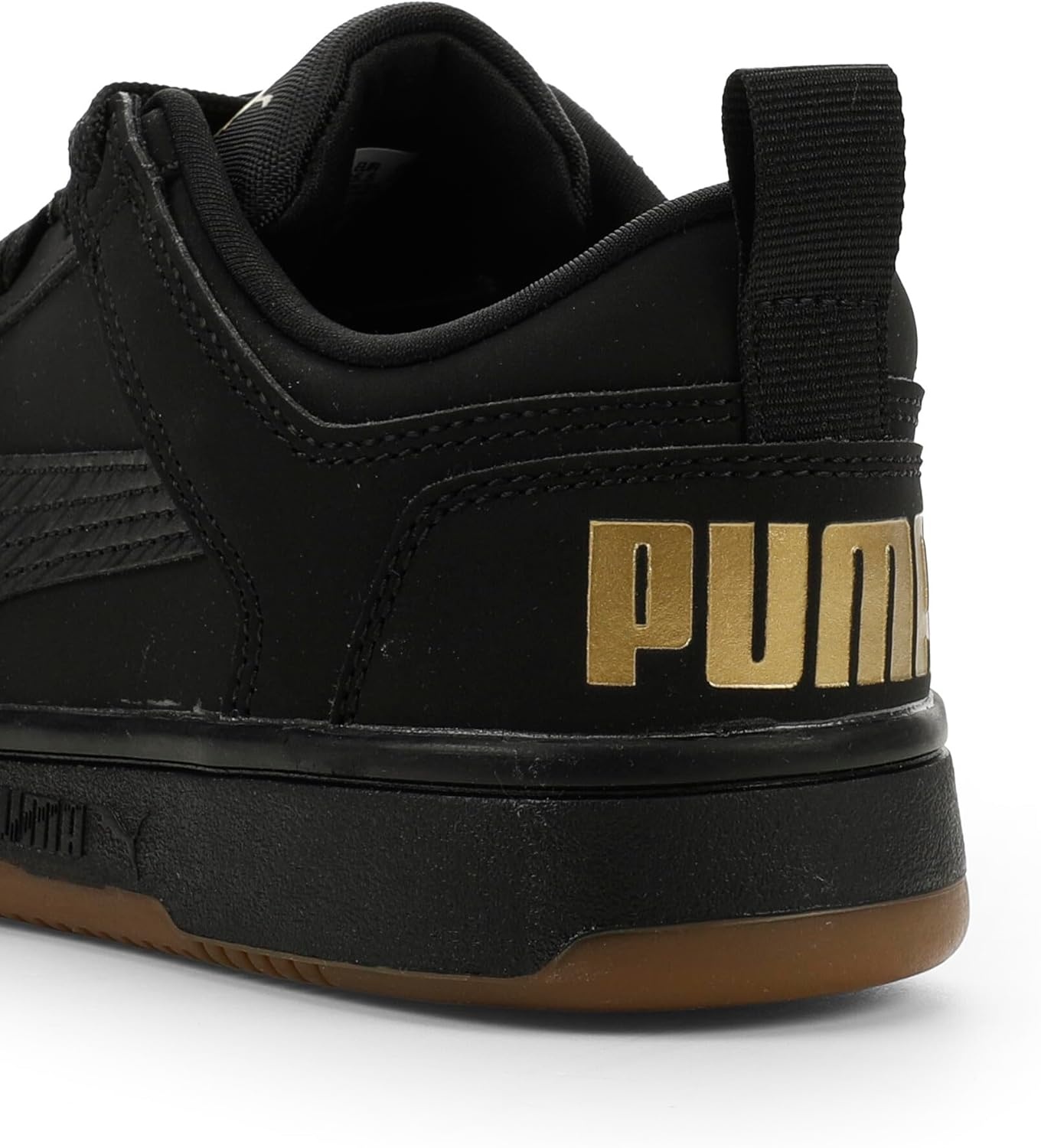 image:imagePUMA Kids Boys Rebound Layup Lo Nubuck Lace Up Sneakers Shoes Casual GreyBlackblackgold Ah25