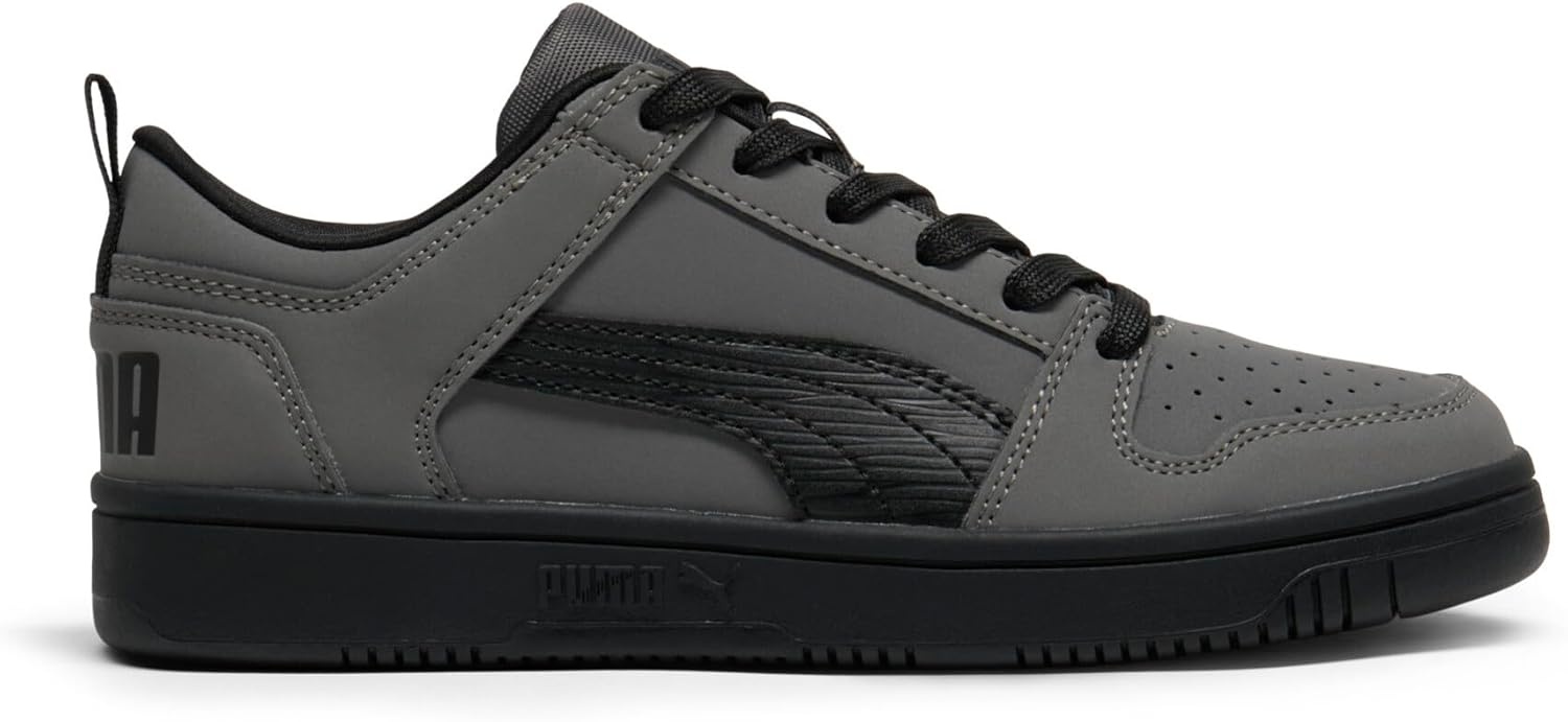 image:imagePUMA Kids Boys Rebound Layup Lo Nubuck Lace Up Sneakers Shoes Casual GreyCool Dark Grayblackblack Ah25