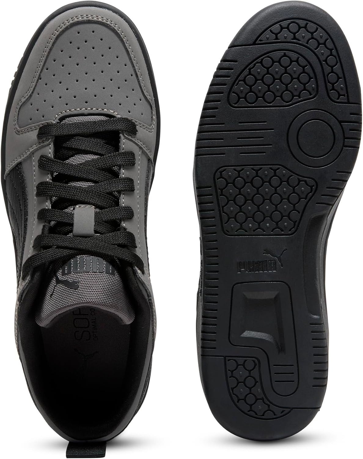 image:imagePUMA Kids Boys Rebound Layup Lo Nubuck Lace Up Sneakers Shoes Casual GreyCool Dark Grayblackblack Ah25