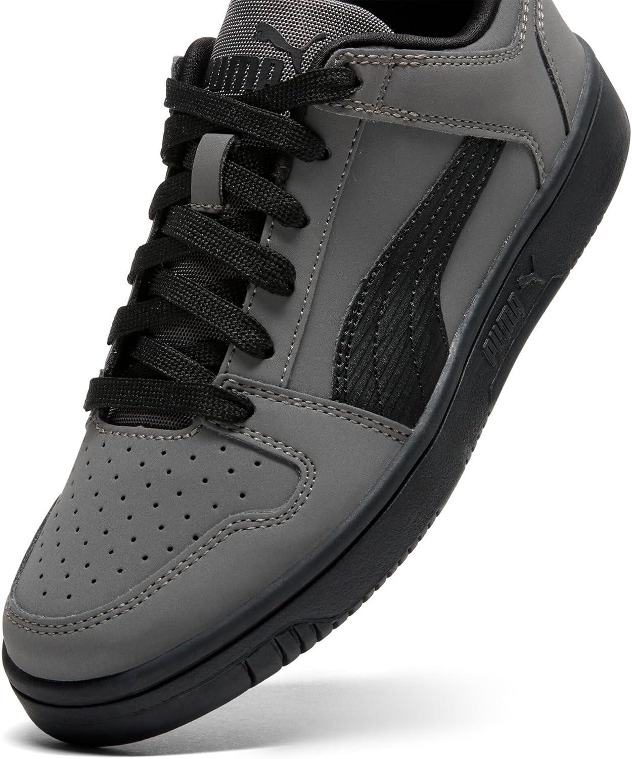 image:imagePUMA Kids Boys Rebound Layup Lo Nubuck Lace Up Sneakers Shoes Casual GreyCool Dark Grayblackblack Ah25