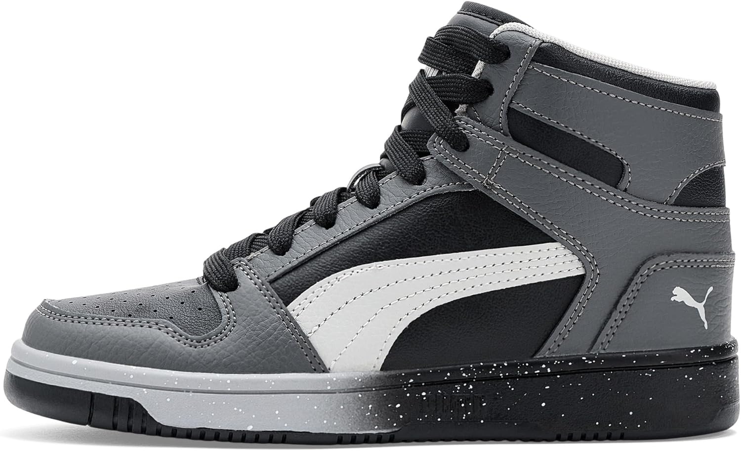 image:imagePUMA Kids Boys Rebound Layup Lo Nubuck Lace Up Sneakers Shoes Casual GreyCool Dark Graycool Light Graypuma Blackpuma White