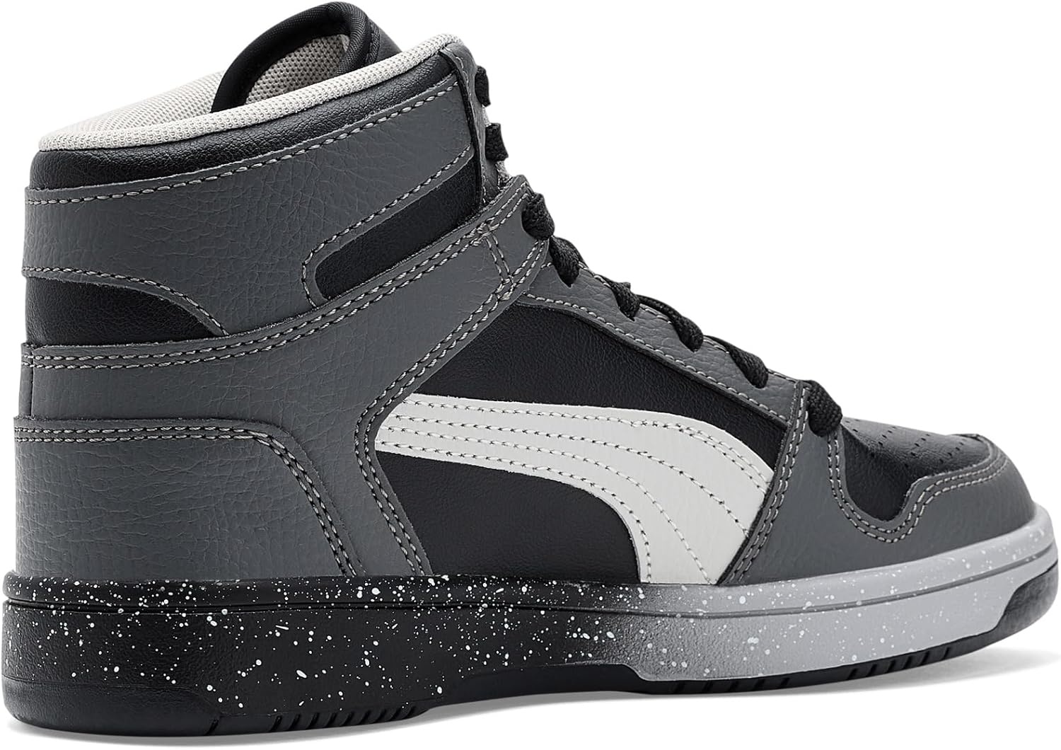 image:imagePUMA Kids Boys Rebound Layup Lo Nubuck Lace Up Sneakers Shoes Casual GreyCool Dark Graycool Light Graypuma Blackpuma White