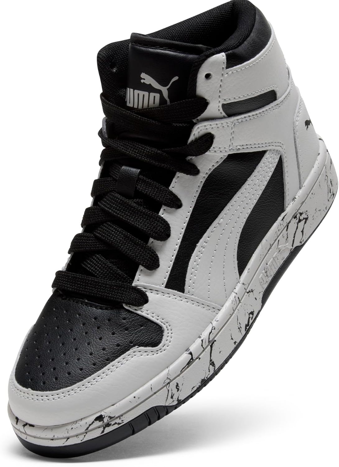 image:imagePUMA Kids Boys Rebound Layup Lo Nubuck Lace Up Sneakers Shoes Casual GreyCool Light Graycool Light Graypuma Black