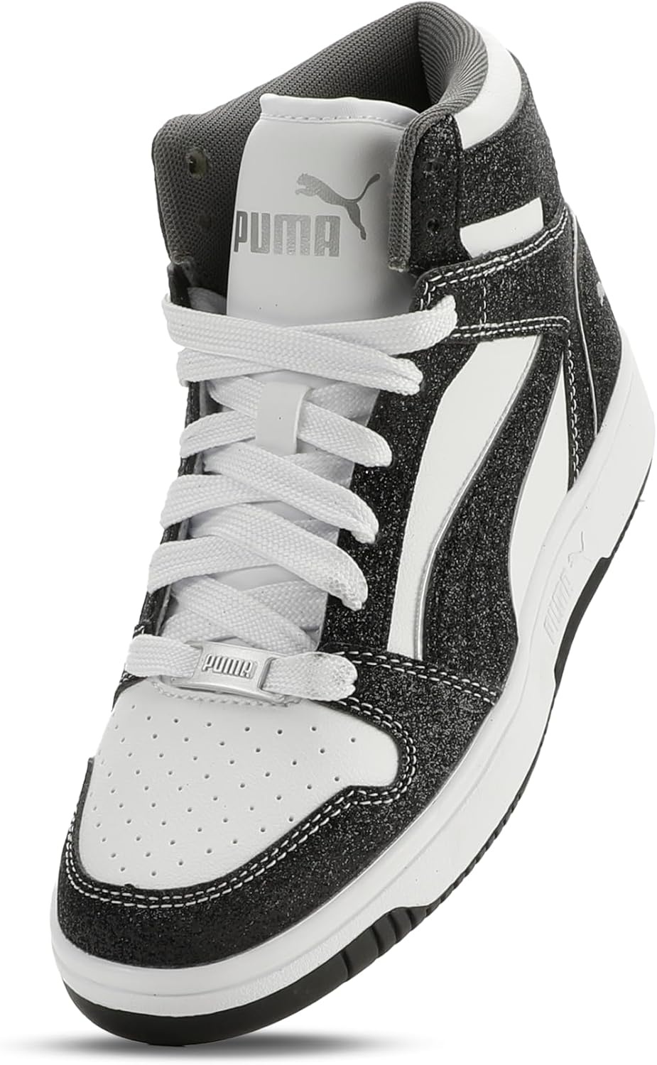 image:imagePUMA Kids Boys Rebound Layup Lo Nubuck Lace Up Sneakers Shoes Casual GreyPuma Whitepuma Blackpuma Silvercool Dark Gray