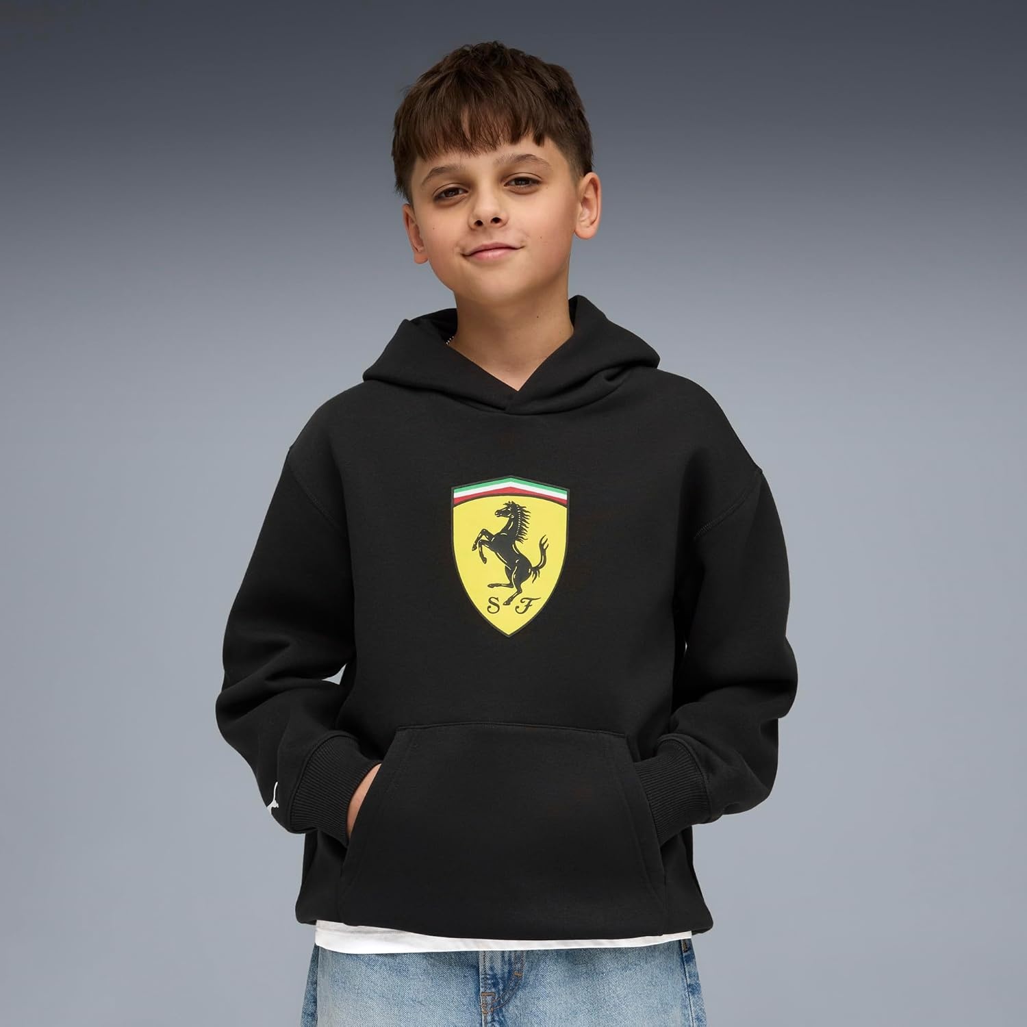 image:imagePUMA Kids Boys Scuderia Ferrari Shield Hoodie Casual Outerwear Casual BlackPuma Black