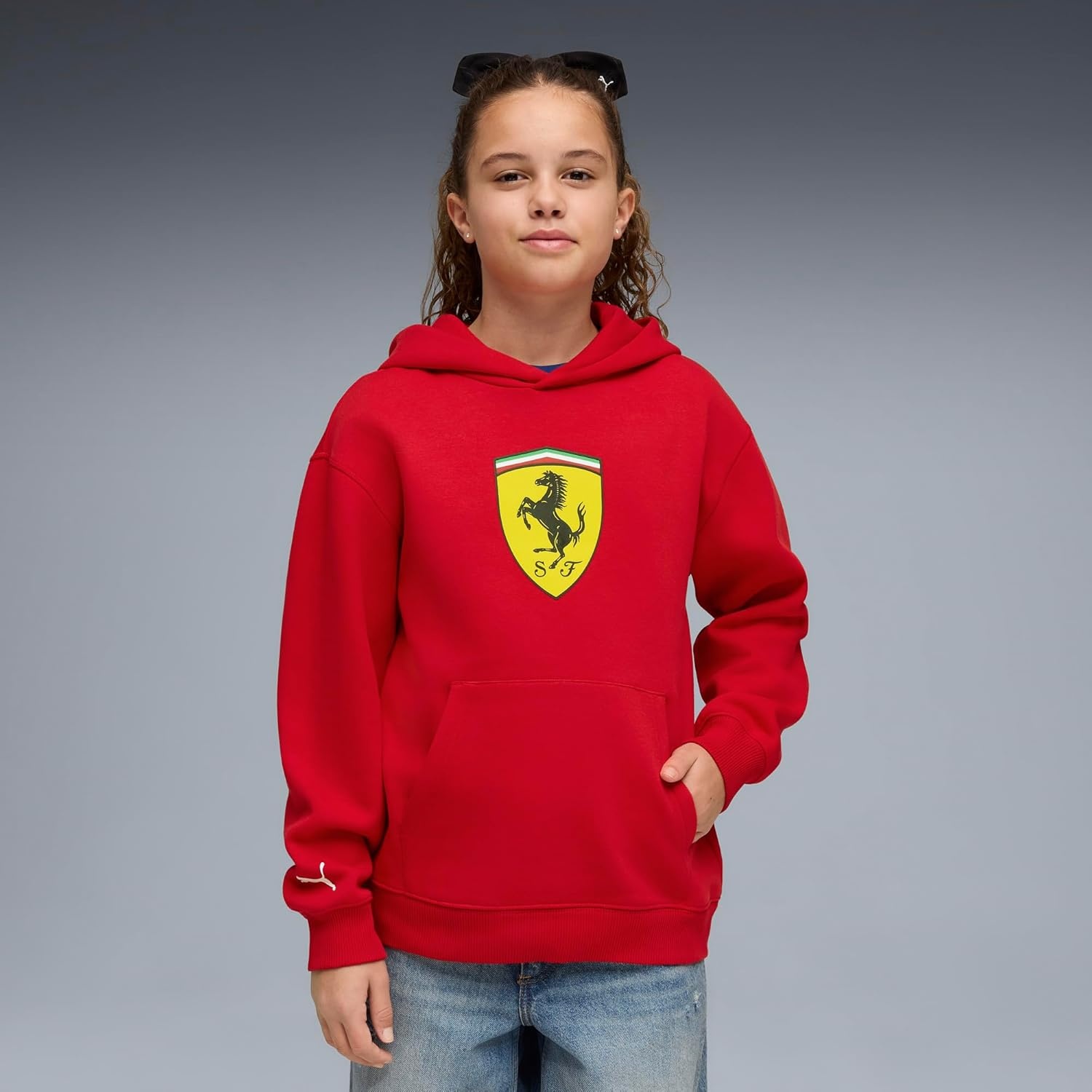 image:imagePUMA Kids Boys Scuderia Ferrari Shield Hoodie Casual Outerwear Casual BlackRed