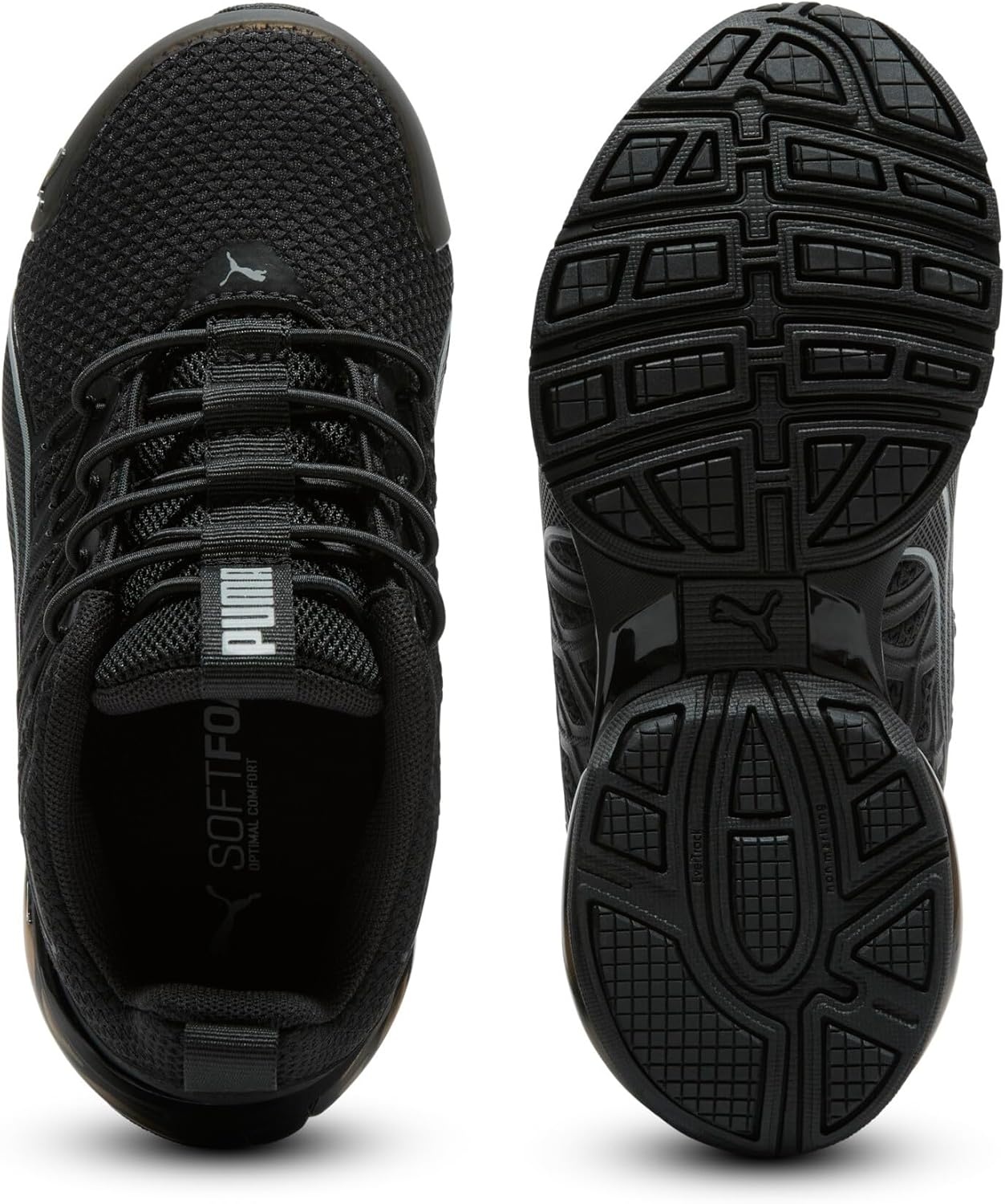 image:imagePUMA Kids Boys Voltaic Evo Vertical Fade Running Sneakers Shoes Black WhiteBlackstorm Gray Ss25