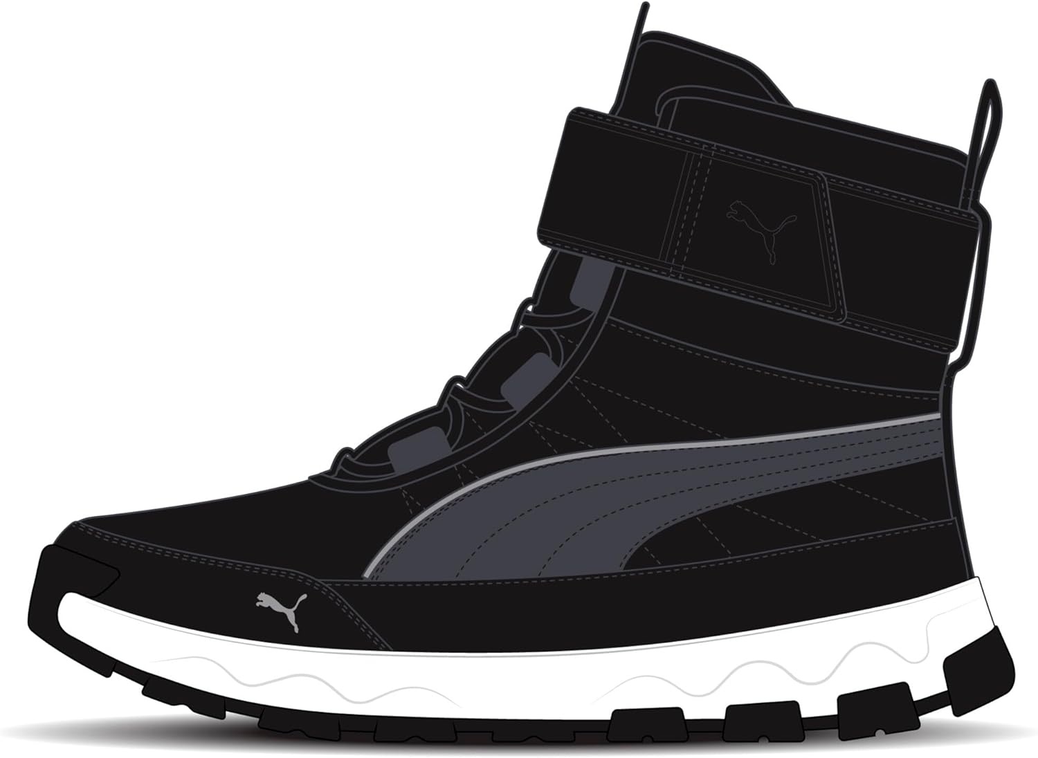 image:imagePUMA Kids Evolve Alternative Closure BootsPuma Blackstrong Graypuma White