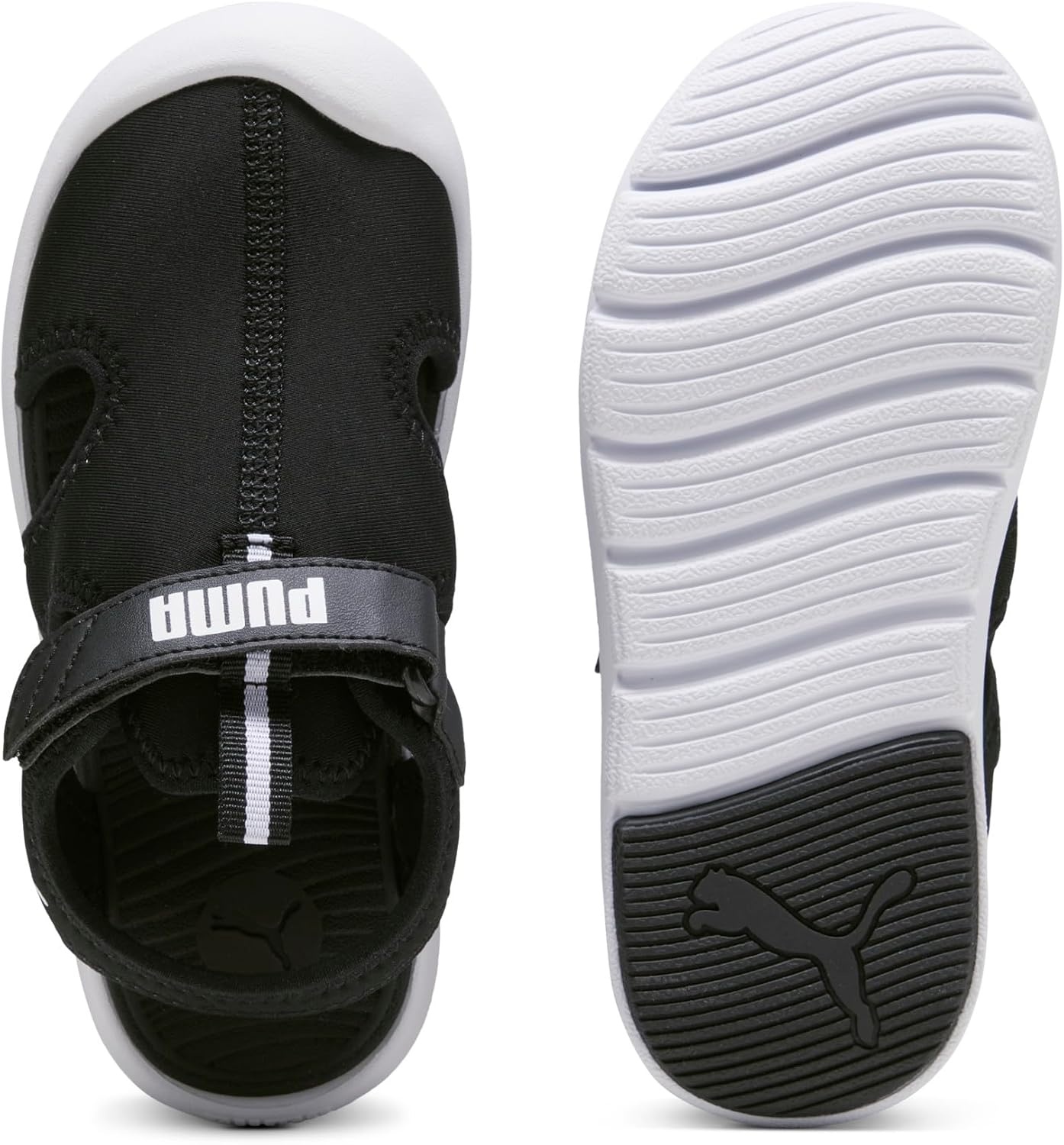 image:imagePUMA Kids Fun Racer Hook and Loop SandalsBlackWhite