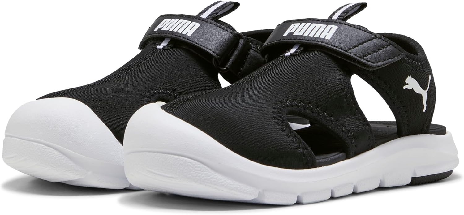 image:imagePUMA Kids Fun Racer Hook and Loop SandalsBlackWhite