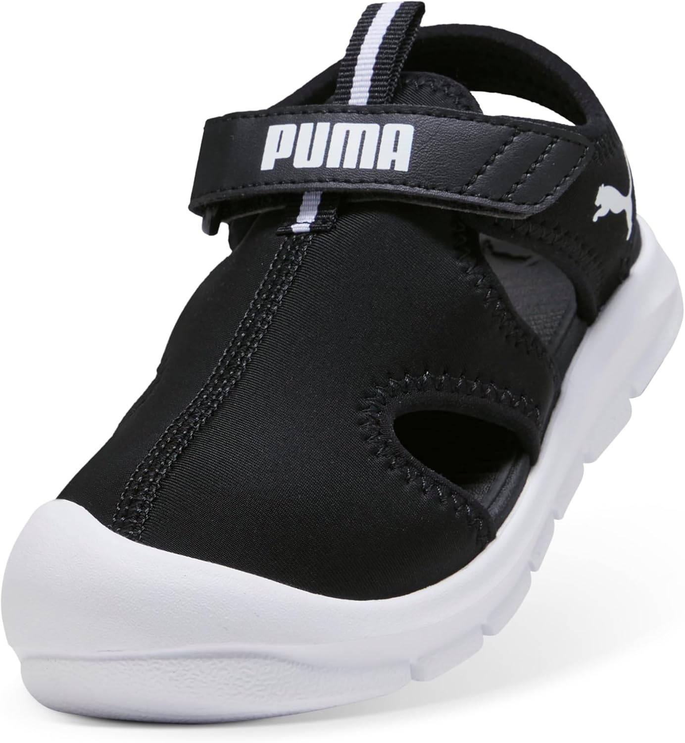 image:imagePUMA Kids Fun Racer Hook and Loop SandalsBlackWhite