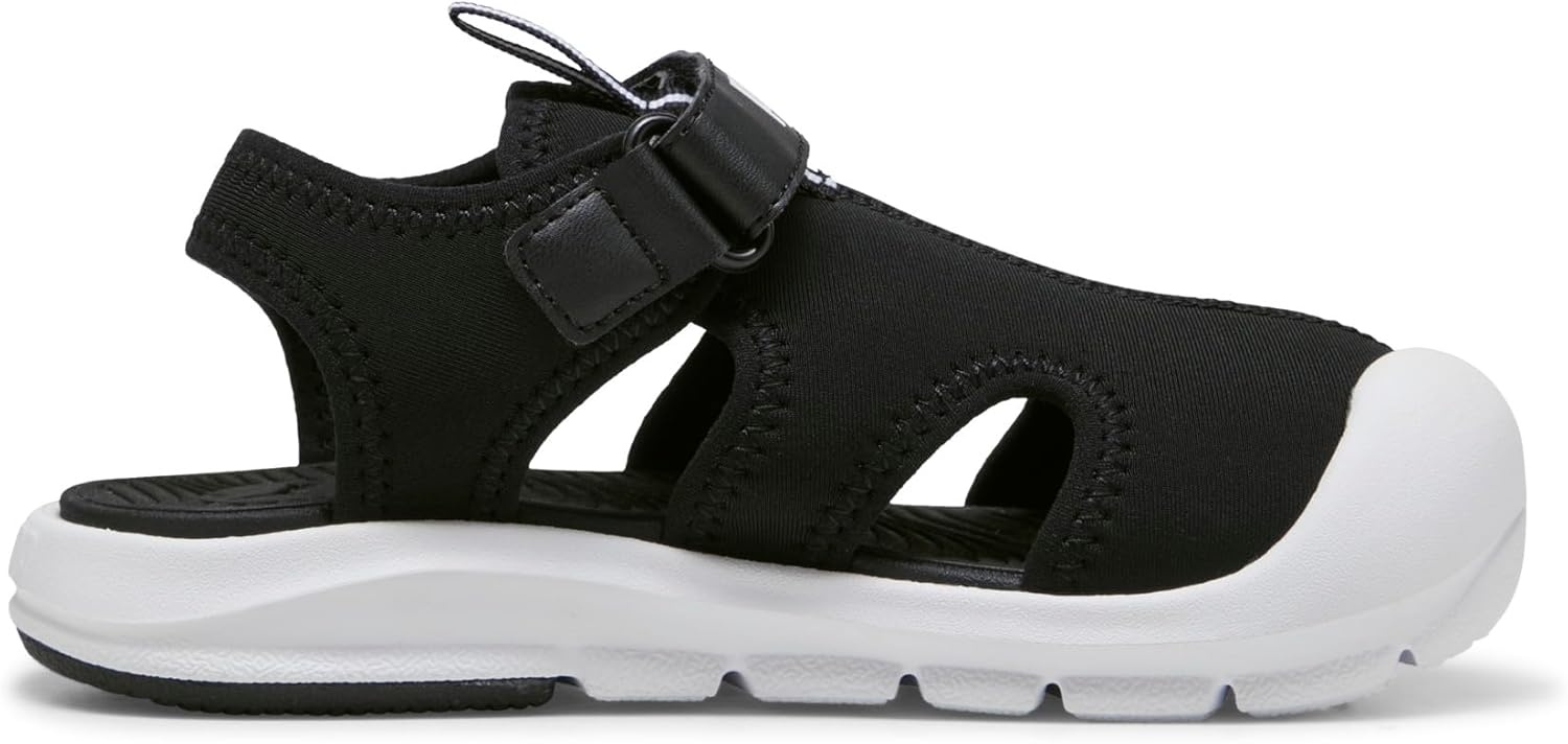 image:imagePUMA Kids Fun Racer Hook and Loop SandalsBlackWhite