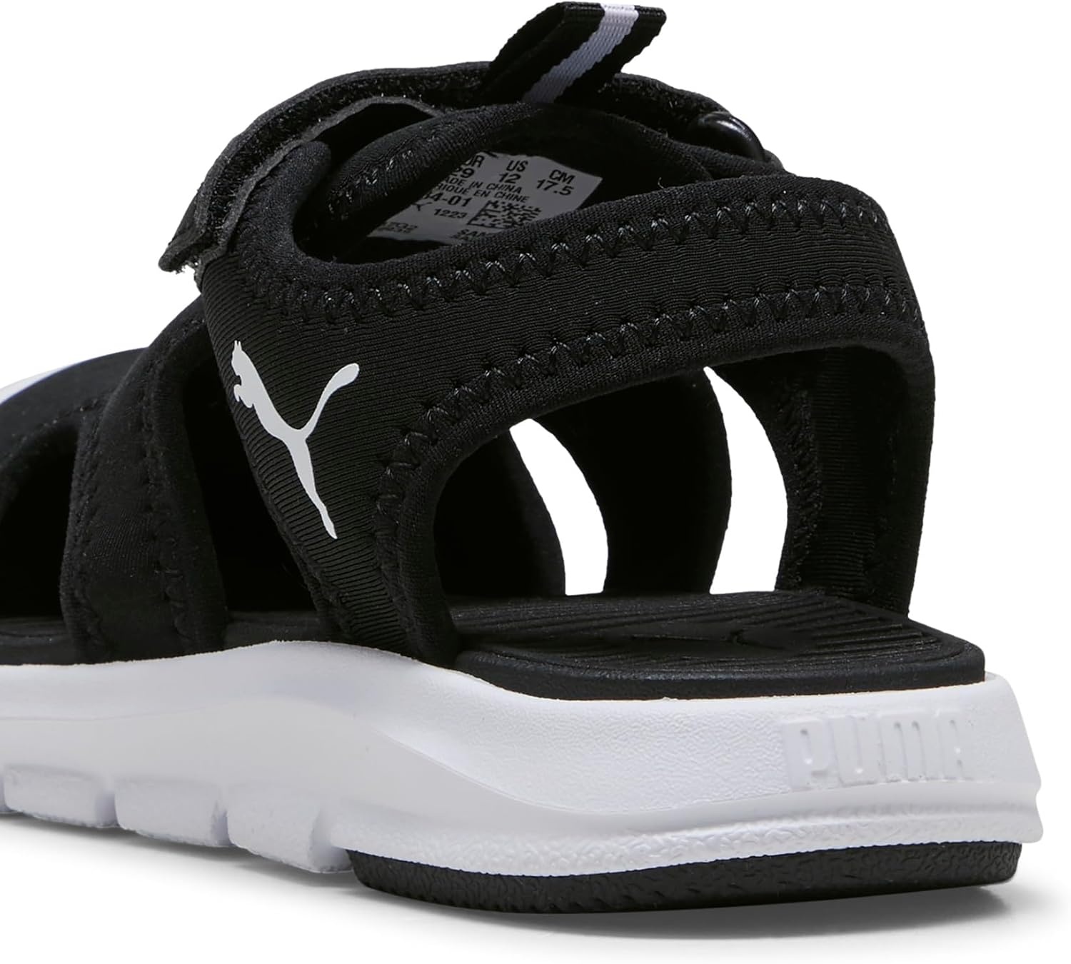 image:imagePUMA Kids Fun Racer Hook and Loop SandalsBlackWhite
