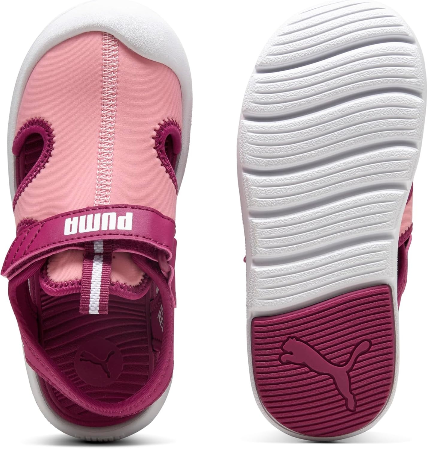 image:imagePUMA Kids Fun Racer Hook and Loop SandalsPinkscapeberrypuma White