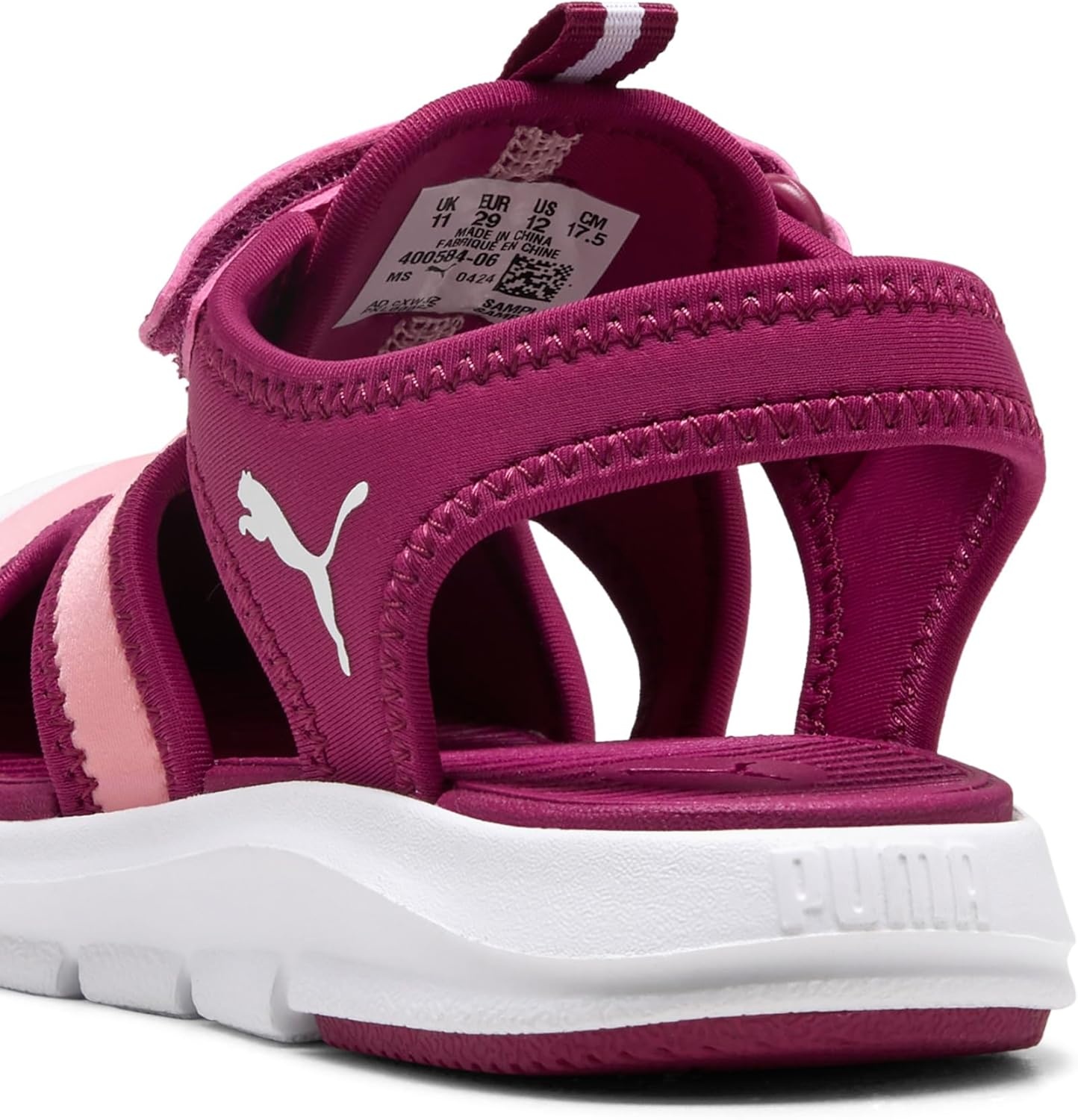 image:imagePUMA Kids Fun Racer Hook and Loop SandalsPinkscapeberrypuma White