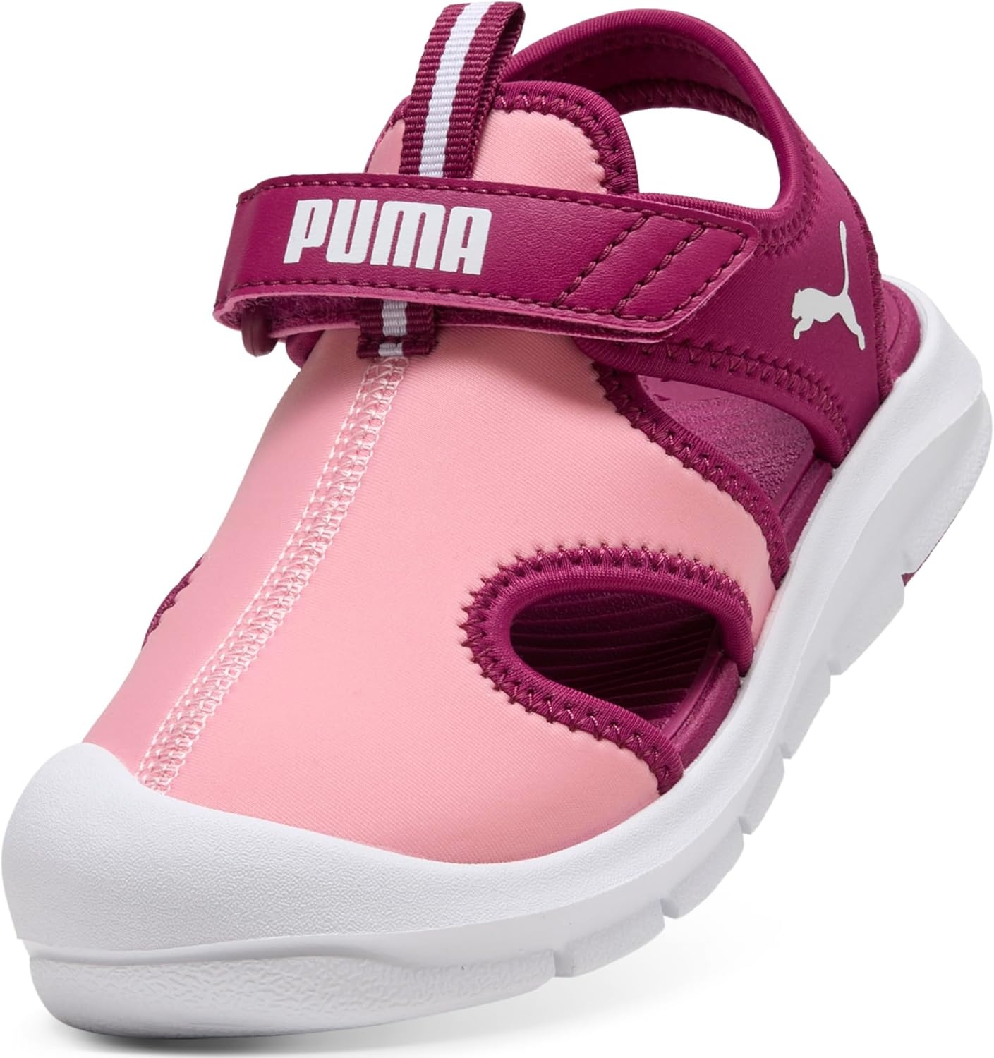 image:imagePUMA Kids Fun Racer Hook and Loop SandalsPinkscapeberrypuma White