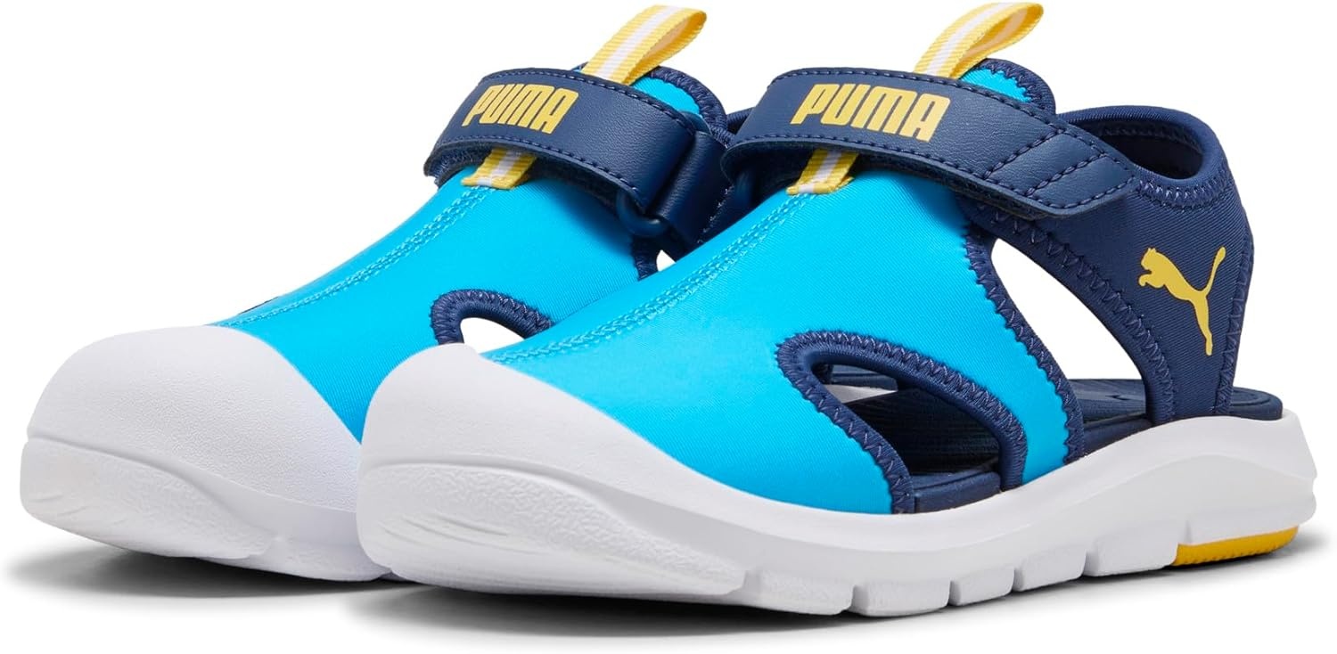 image:imagePUMA Kids Fun Racer Hook and Loop SandalsSpeed Bluepel Yellow
