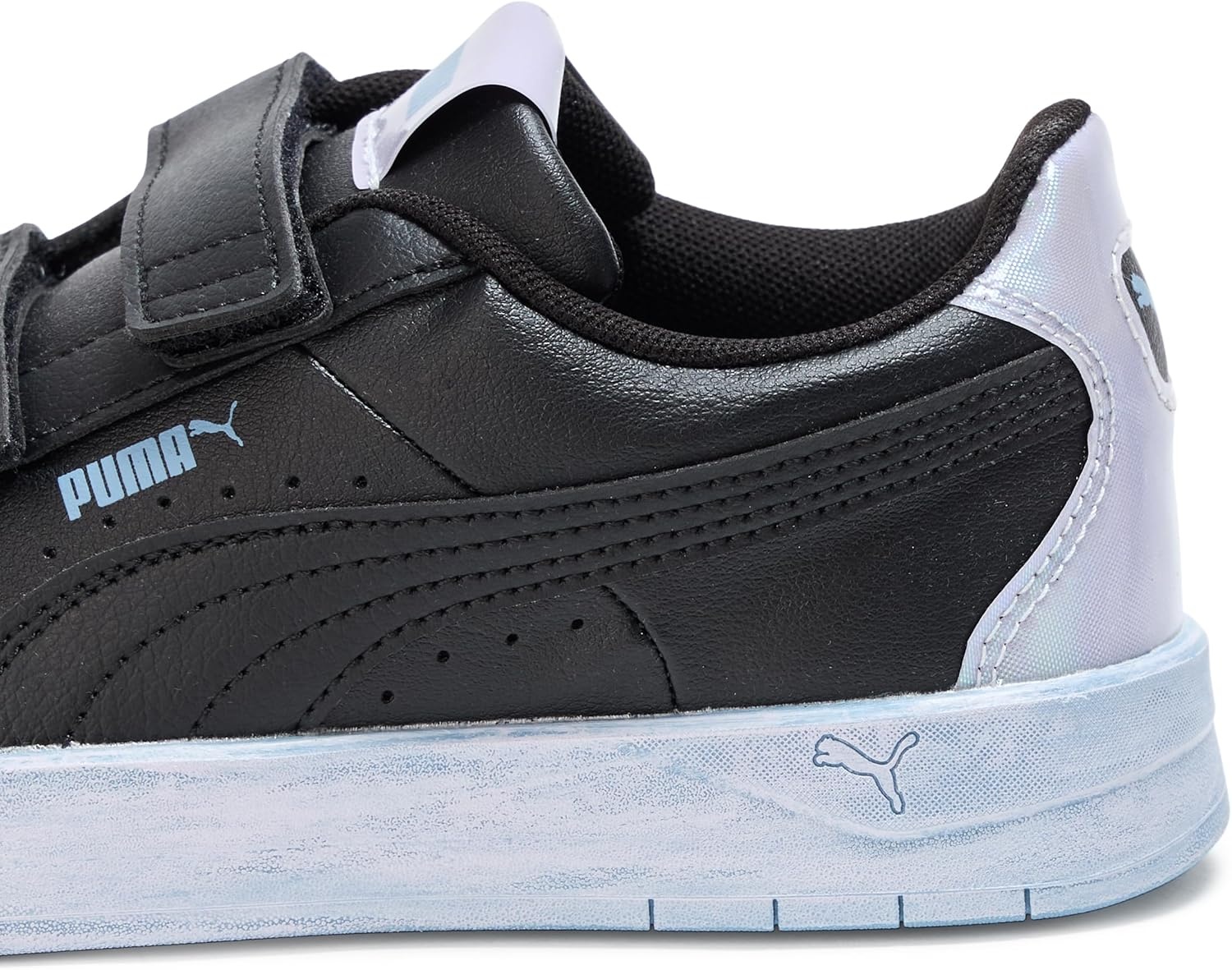 image:imagePUMA Kids Girls Jada Classic V Slip On Sneakers Shoes Casual WhiteBlacklilac Crushcool Blue Ah25