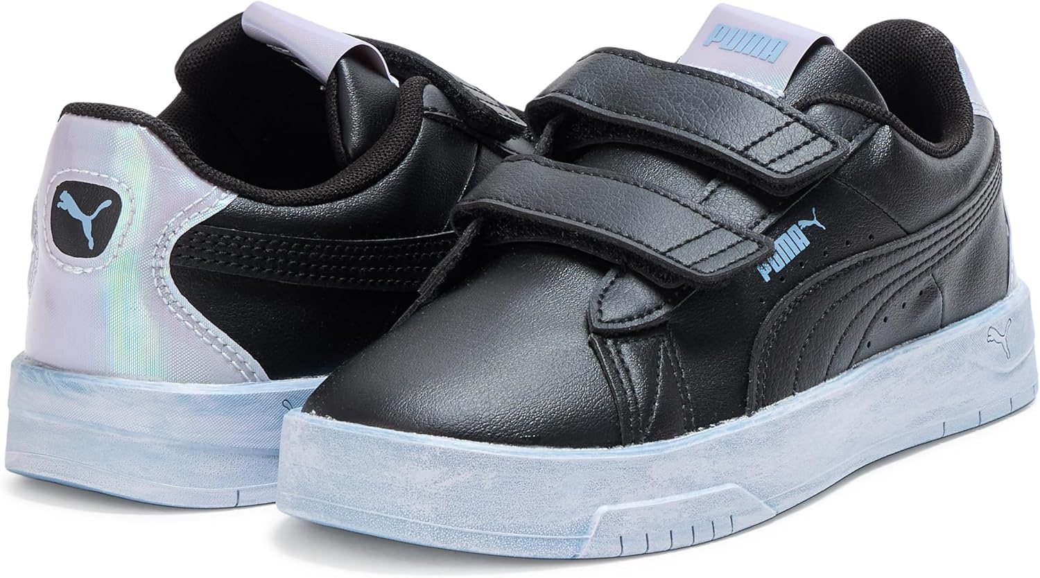image:imagePUMA Kids Girls Jada Classic V Slip On Sneakers Shoes Casual WhiteBlacklilac Crushcool Blue Ah25