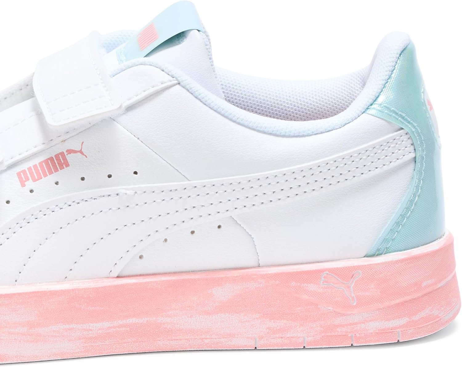image:imagePUMA Kids Girls Jada Classic V Slip On Sneakers Shoes Casual WhiteWhitesea Glasspinkscape Ah25